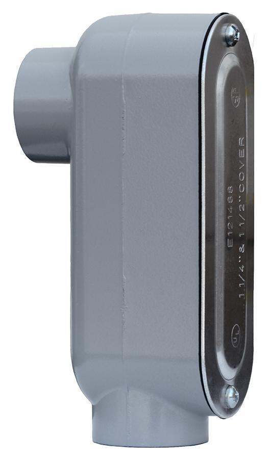 Dottie® LB150CG Type LB Conduit Body With Cover and Neoprene Gasket, 1-1/2 in Hub, Aluminum