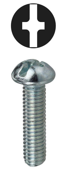 Dottie® RMC1032112 Combination Machine Screw, #10-32, 1-1/2 in OAL, Steel, Round Head, Zinc Plated, Phillips®/Slotted Drive