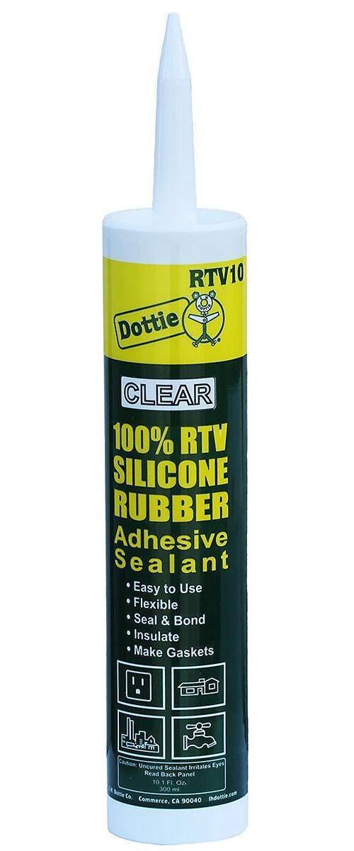 Dottie® RTV10 RTV Silicone Sealant, 10 oz Cartridge, Clear, RTV Silicone Base