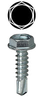 Dottie® TEKHW1012TP1K TEKHW Drilling Screw, #10, 1/2 in OAL, Hex Washer Head, Carbon Steel, Zinc Plated, Drill Point