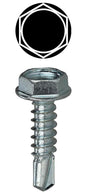 Dottie® TEKHT1012 Self Drilling Screw, #10, 1/2 in OAL, Hex Washer Head, Steel, Zinc Plated, Self-Piercing Point