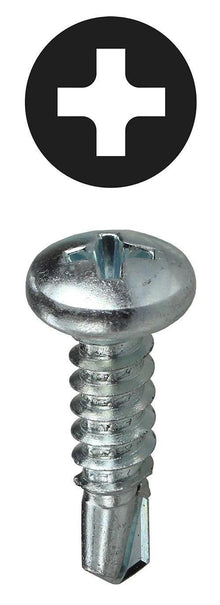 Dottie® TEKPH8114 Self-Drilling Screw, #8, 1-1/4 in OAL, Pan Head, Phillips® Drive, Steel, Zinc Plated