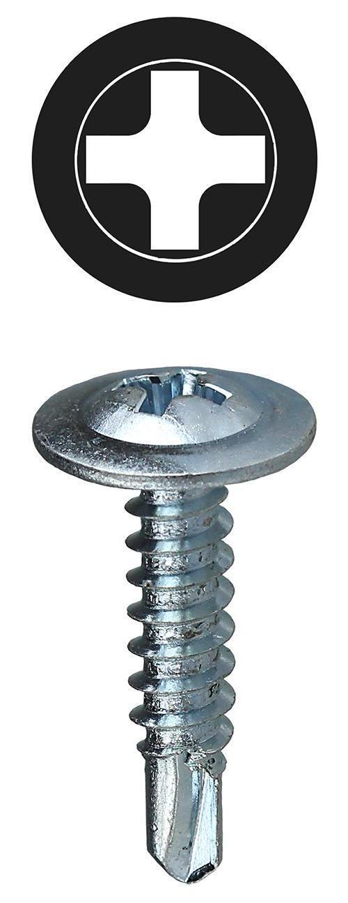 Dottie® TEKWT812 Self-Drilling Screw, #8, 1/2 in OAL, Wafer Head, Phillips® Drive, Steel, Zinc Plated