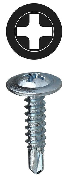 Dottie® TEKW812 Self-Drilling Screw, #8, 1/2 in OAL, Wafer Head, Phillips® Drive, Steel, Zinc Plated