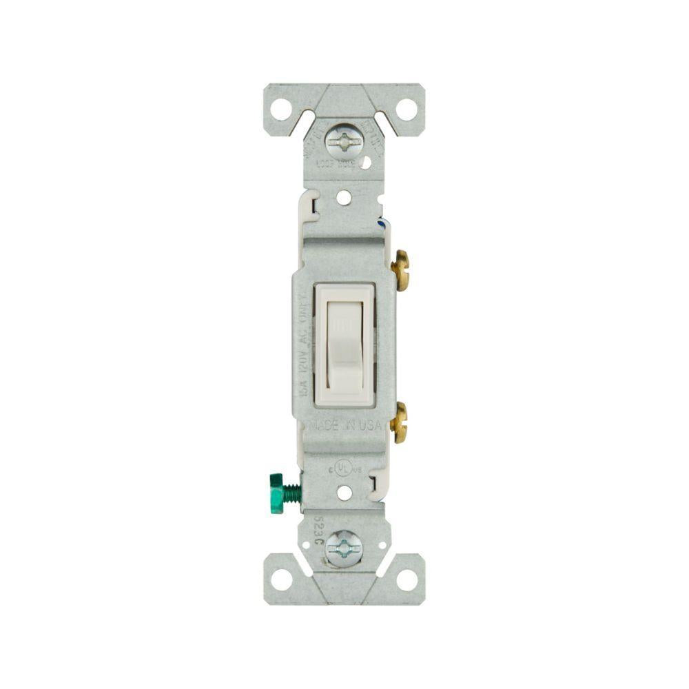 Grounding Standard/Specification Grade Toggle Switch - White