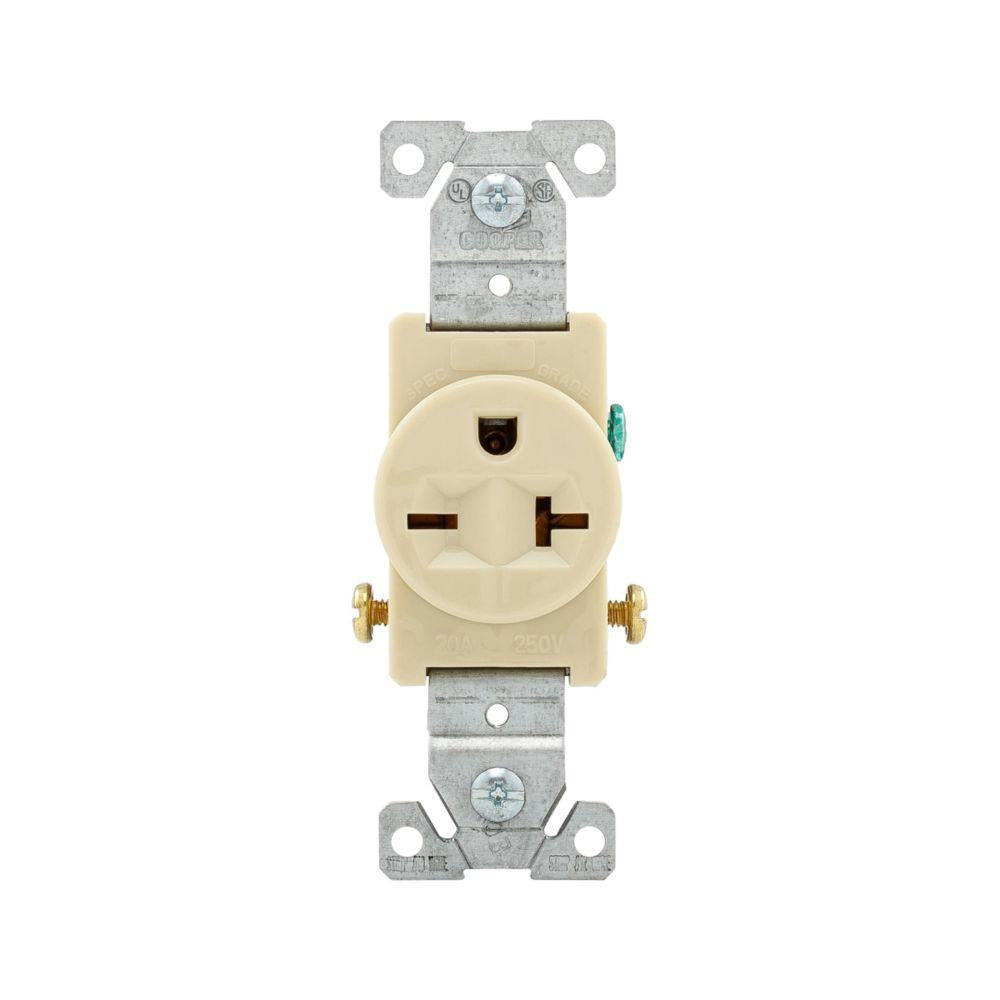 Auto Grounding Single Straight Blade Receptacle - Nylon