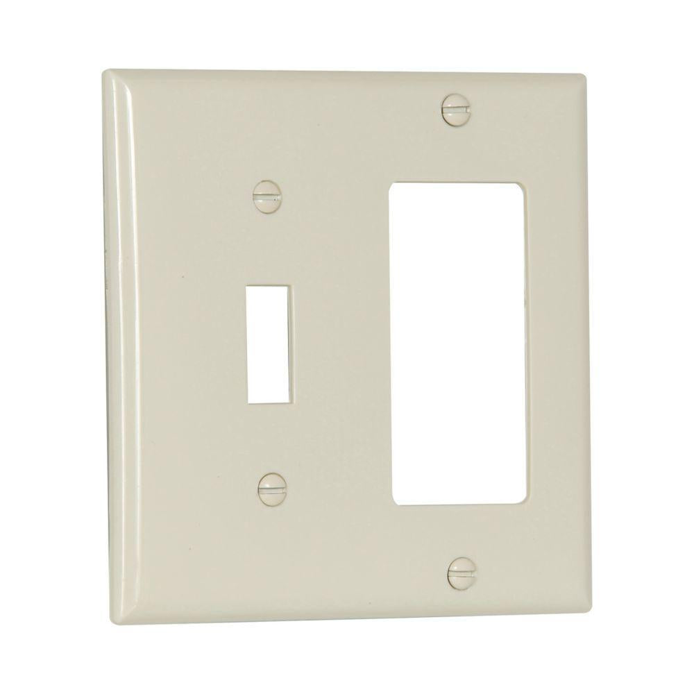 Standard Combination Wall Plate - Light Almond