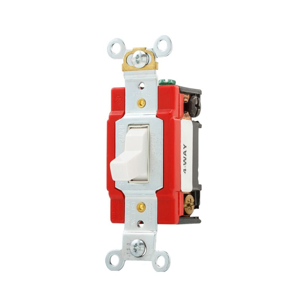 4-Way Premium Automatic Grounding Toggle Switch - White