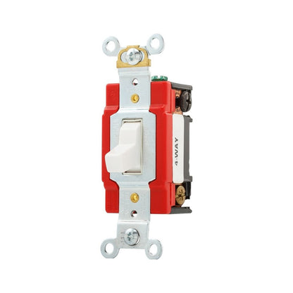 4-Way Premium Automatic Grounding Toggle Switch - White