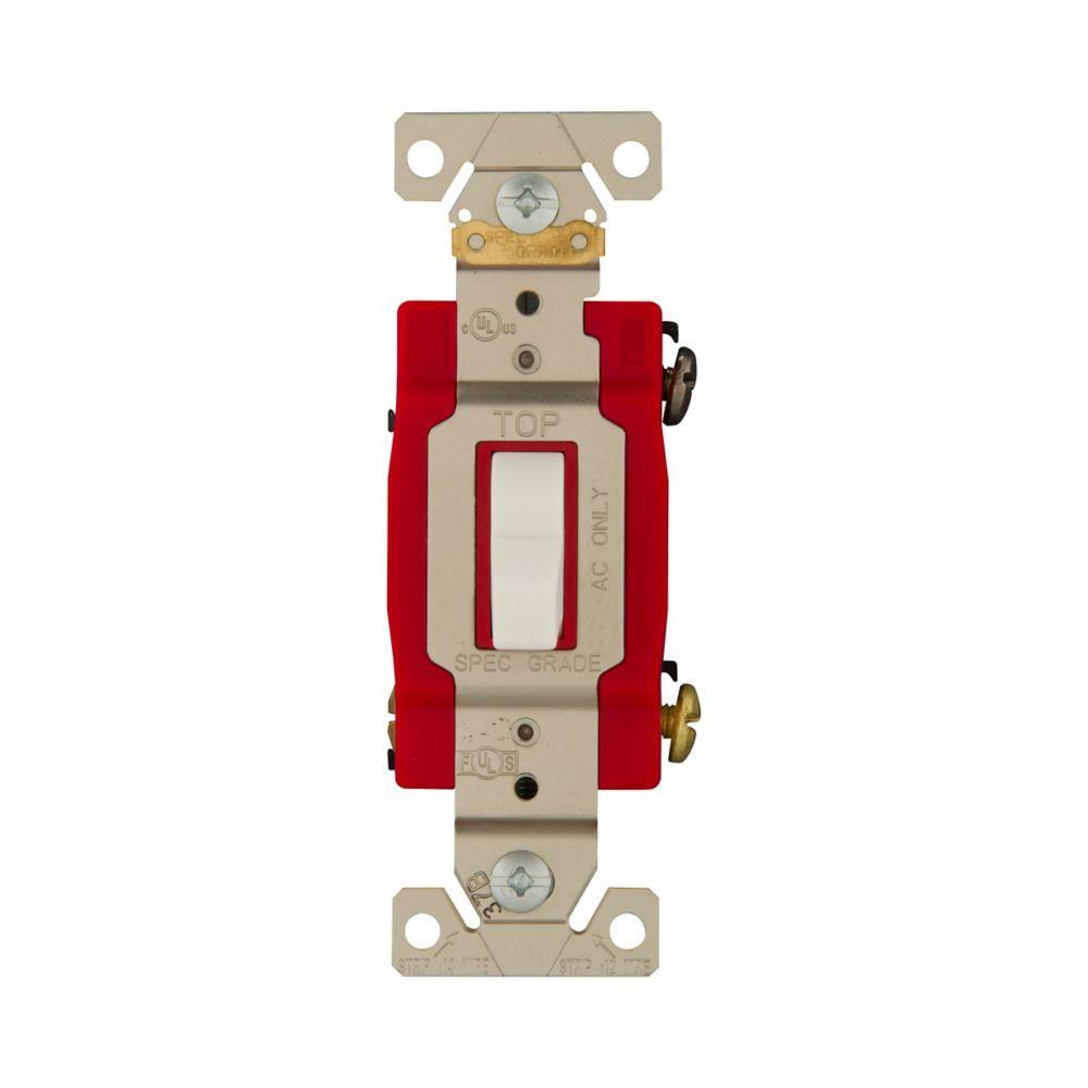 4-Way Premium Automatic Grounding Toggle Switch - White