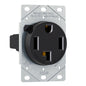 EATON AH1257BK-F Flush mount Arrow Hart Power Device Receptacle, 125/250 V, 30 A, 4 Wires, Black
