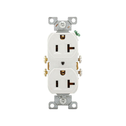 Duplex Straight Blade Receptacle - White - PVC