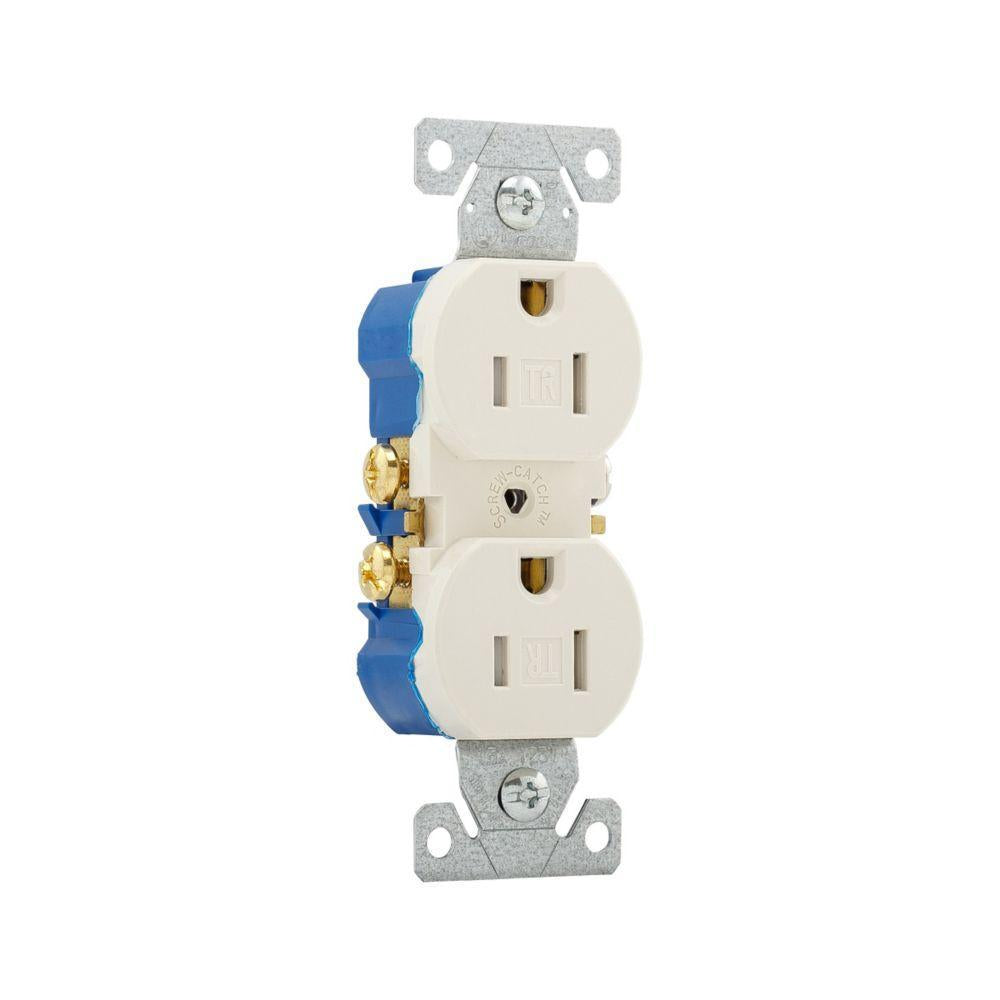 Straight Blade Duplex Grounding Receptacle - Thermoplastic