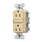 EATON TWRGF15V Self-Test Slim GFCI Receptacle, 125 V, 15 A, Ivory