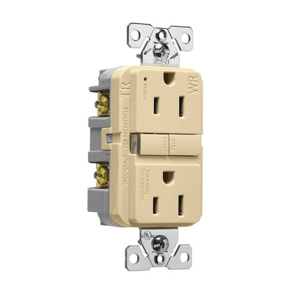 Self-Test Slim GFCI Receptacle - Ivory - 125 V