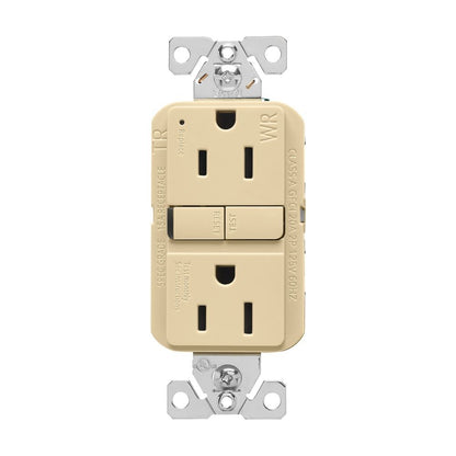 Self-Test Slim GFCI Receptacle - Ivory - 125 V