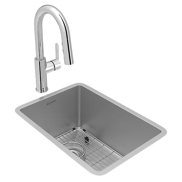 Elkay ECTRU12179T Crosstown 18 Gauge Stainless Steel 13-1/2" x 18-1/2" x 9", Single Bowl Undermount Bar Sink