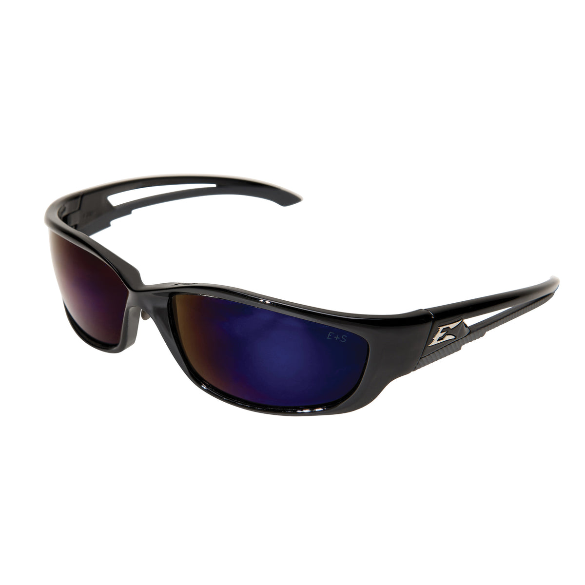 EDGE® SK-XL118 Kazbek Non-Polarized Safety Glasses, Anti-Fog/Anti-Scratch, Blue Lens, Full-Frame Frame, Gloss Black, Nylon Frame, Polycarbonate Lens, ANSI/ISEA Z87.1+2015, MCEPS GL-PD 10-12