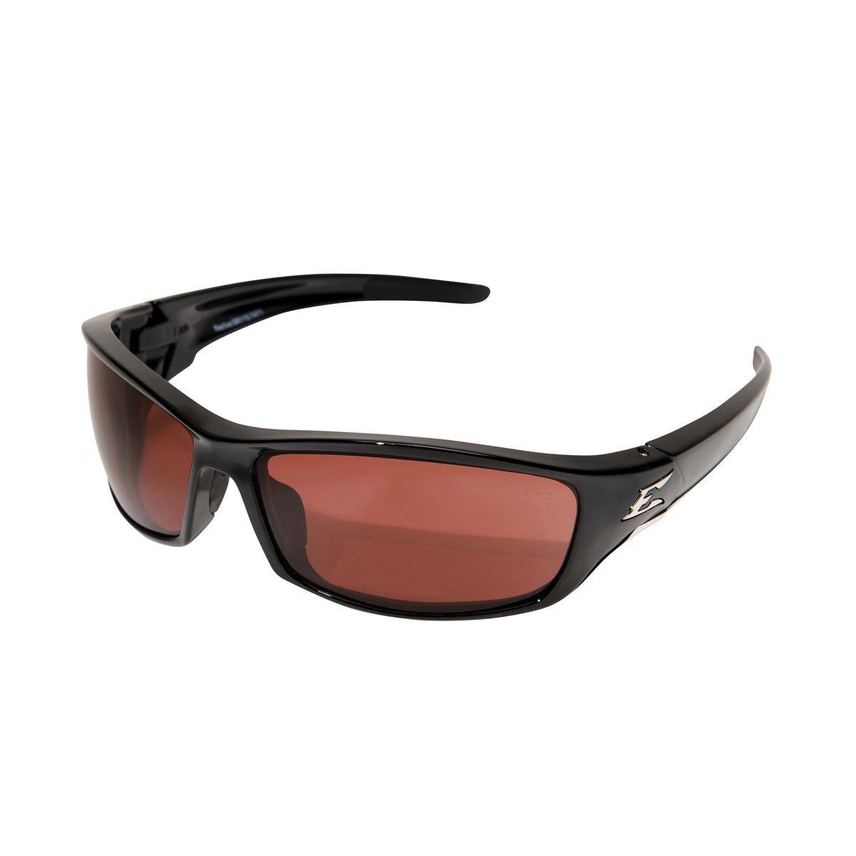EDGE® SR115 Reclus Non-Polarized Safety Glasses, Anti-Scratch, Copper Lens, Full-Frame Frame, Gloss Black, Nylon Frame, Polycarbonate Lens, ANSI/ISEA Z87.1+2015, MCEPS GL-PD 10-12