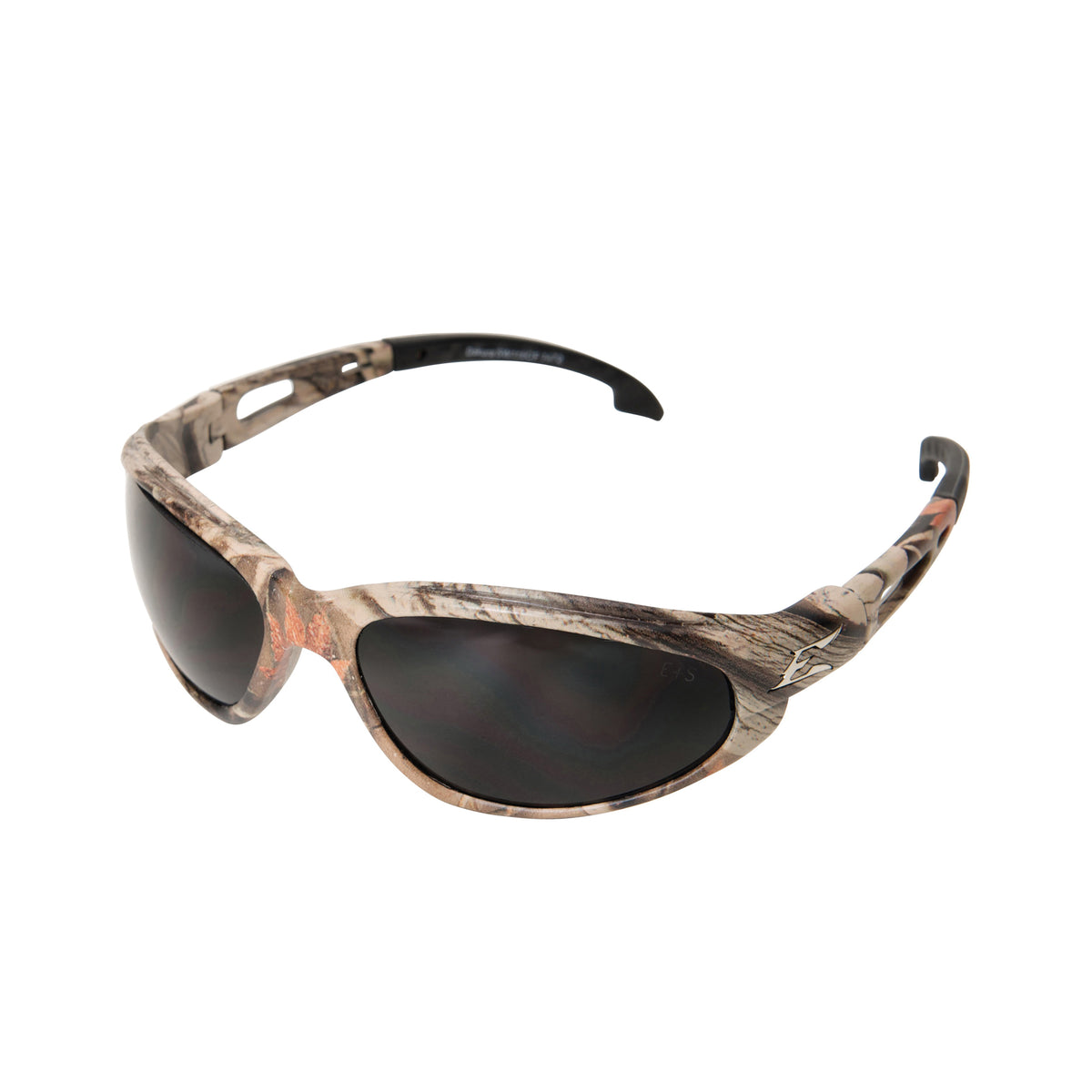 EDGE® SW116CF Dakura Non-Polarized Safety Glasses, Anti-Fog/Anti-Scratch, Smoke Lens, Wrap Around Frame, Camouflage, Nylon Frame, Polycarbonate Lens, ANSI/ISEA Z87.1+2015, MCEPS GL-PD 10-12