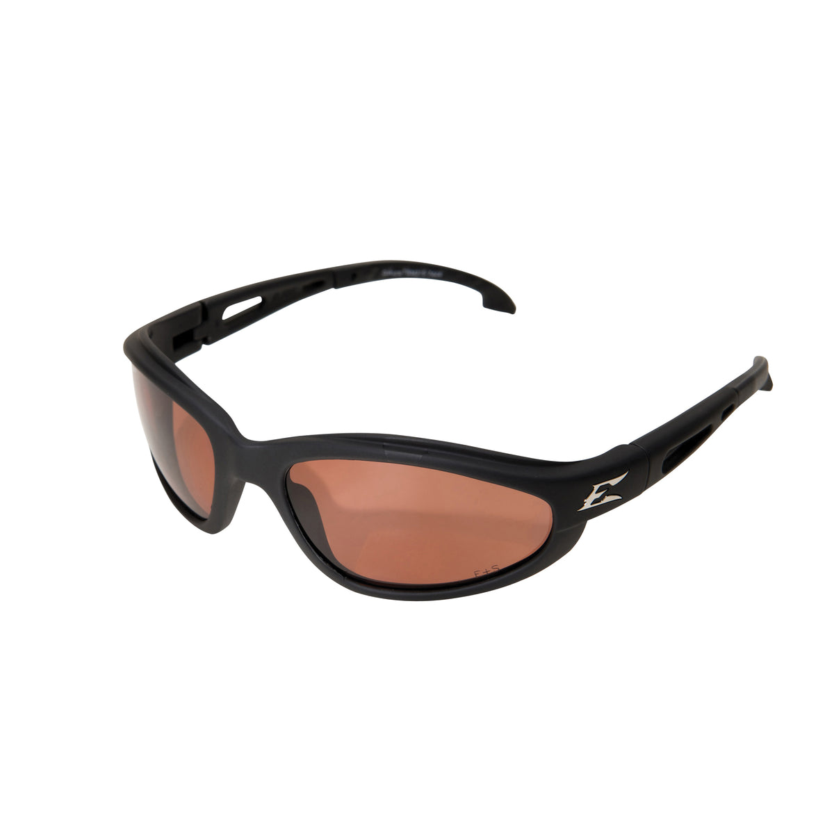 EDGE® TSM215 Dakura Polarized Safety Glasses, Anti-Scratch/Fog-Resistant, Copper Lens, Wrap Around Frame, Matte Black, Rubberized Nylon Frame, Polycarbonate Lens, ANSI/ISEA Z87.1+2015, MCEPS GL-PD 10-12