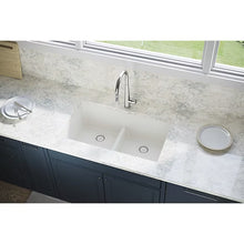 Quartz Luxe® 33" x 19" x 10" Equal Double Bowl Undermount Sink with Aqua Divide Ricotta