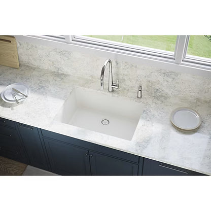 Quartz Luxe® 33" x 18-7/16" x 9-7/16" Single Bowl Undermount Sink Ricotta
