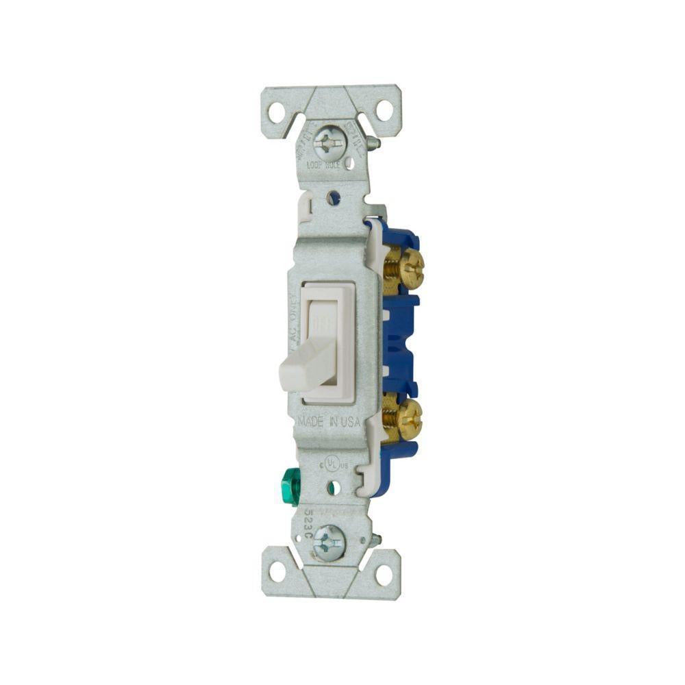 Grounding Standard/Specification Grade Toggle Switch - White