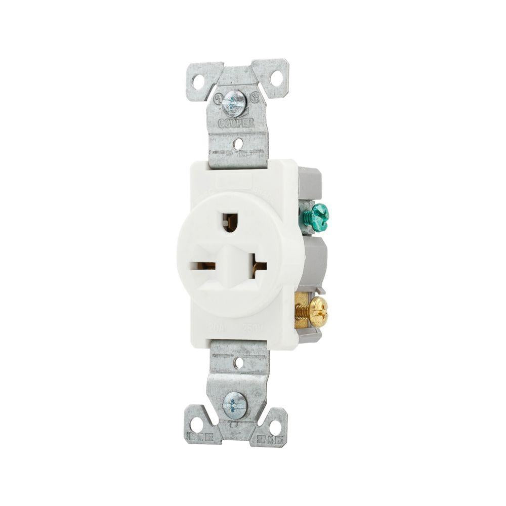 Single Straight Blade Receptacle - Nylon - 250 V AC