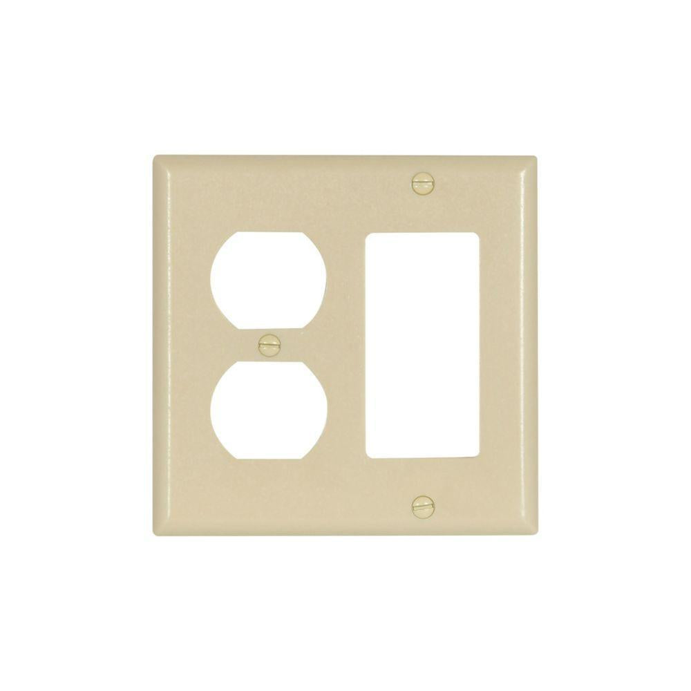 Standard Combination Wall Plate - Thermoset - 2 Gangs