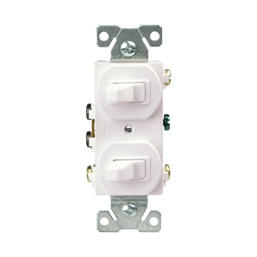 3-Way Duplex AC Toggle Combination Switch - Thermoplastic