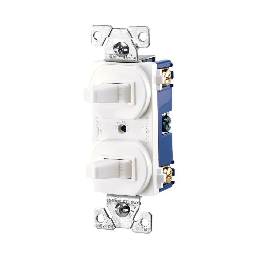 3-Way Duplex AC Toggle Combination Switch - Thermoplastic