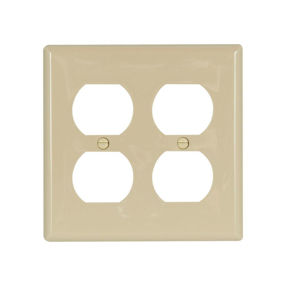Decorator Standard Receptacle Wall Plate - Ivory