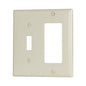 EATON Arrow Hart™ 5153LA 5000 Standard Combination Wall Plate, 2 Gangs, 4.56 in W x 4.5 in H, Nylon/Thermoplastic, Light Almond