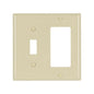 Standard Combination Wall Plate - Ivory - 2 Gangs