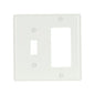 Standard Combination Wall Plate - White - 2 Gangs