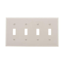 EATON Arrow Hart™ 5154W-BOX 5000 Standard Toggle Switch Wall Plate, 4 Gangs, 4.5 in W x 8.19 in H, Nylon/Thermoplastic, White