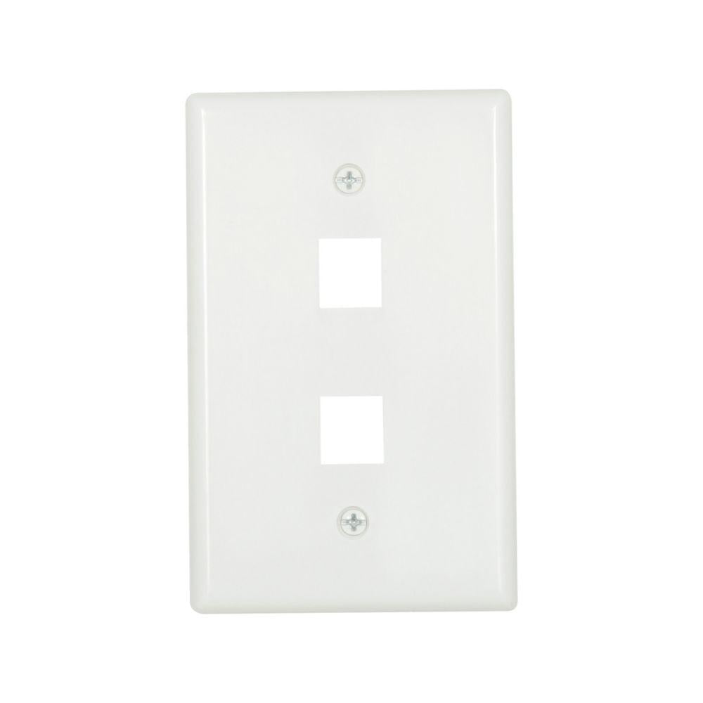 3-Way Medium Size Modular Wallplate - Fastened - 2 Ports