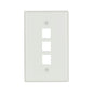 3-Way Medium Size Modular Wallplate - Fastened - 3 Ports