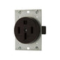 EATON Arrow Hart™ Eaton Wiring Devices 5754N Single Straight Blade Receptacle, 125/250 V AC, 50 A, 3 Poles, 4 Wires, Black