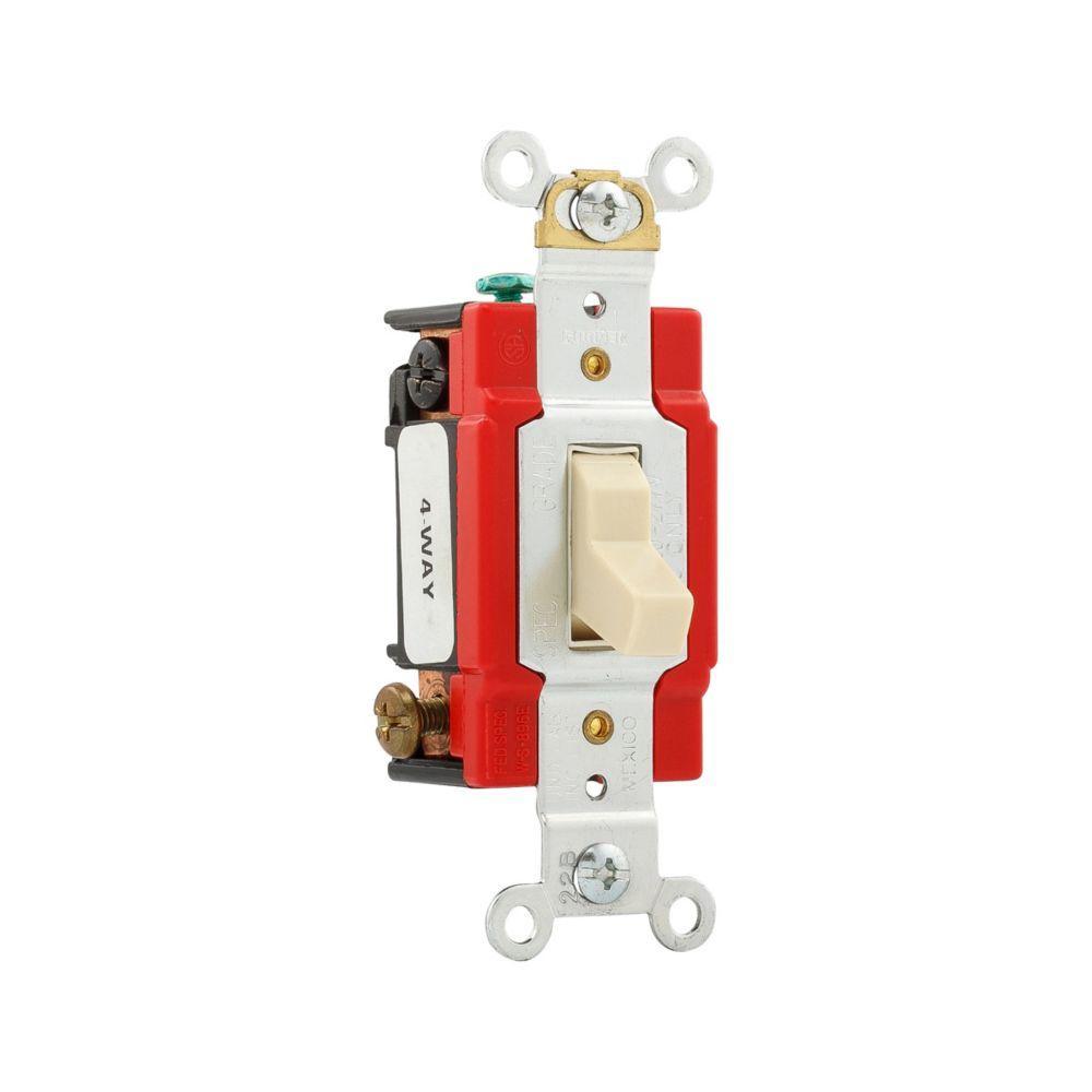 4-Way Premium Automatic Grounding Toggle Switch - Ivory