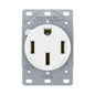 EATON AH1258BK-F Flush mount Arrow Hart Power Device Receptacle, 125/250 V, 50 A, 4 Wires, Black