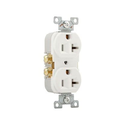 Duplex Straight Blade Receptacle - White - PVC