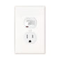 EATON Arrow Hart™ TR274W Duplex Tamper-Resistant Toggle Straight Blade Combination Switch and Receptacle, 15 A, 125 V AC, 1/2 Poles, 3 Wires, 14 to 12 AWG Wire