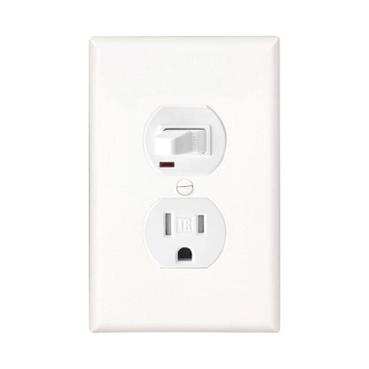 Straight Blade Combination Switch and Receptacle - White