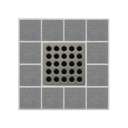 Shower Drain Grate - Antique Pewter - Square Pattern