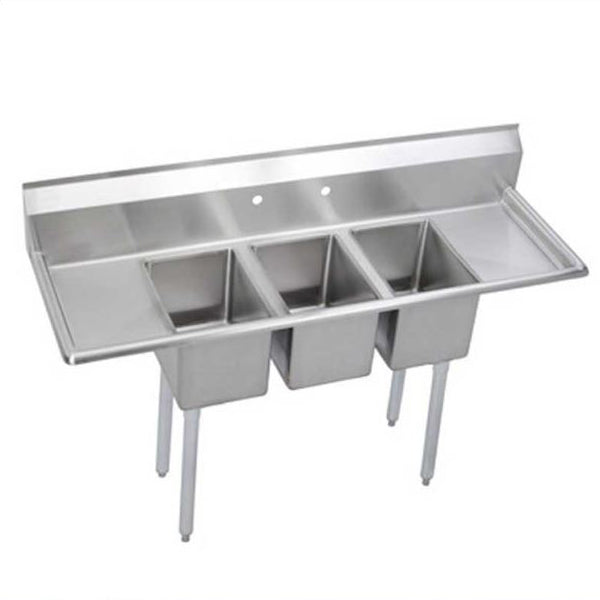 Elkay® 3C12X16-2-16X 300 Standard Service Sink, Rectangle Shape, 21.8 in W x 72 in D x 44.8 in H, Floor Mount, Stainless Steel, Uniform Satin, Import