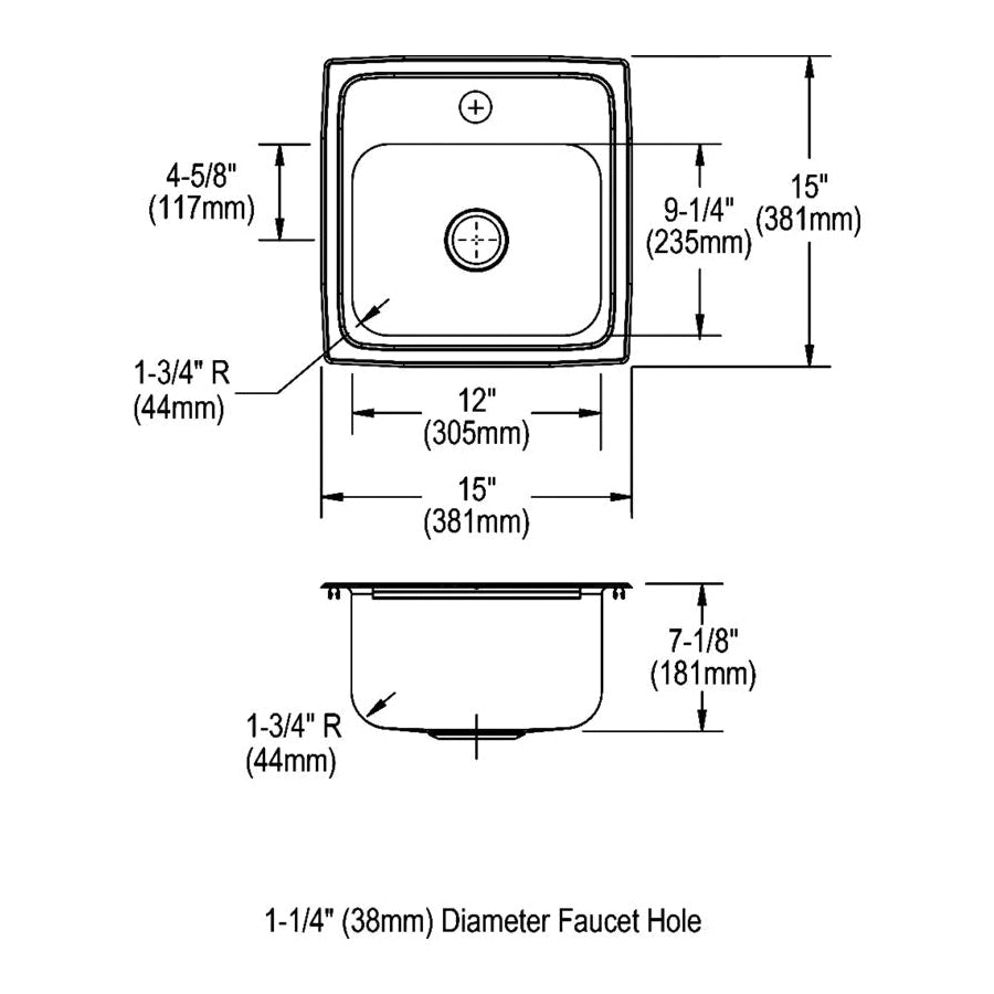 Lustertone Classic - Bar Sink and Faucet Kit - Drop-in