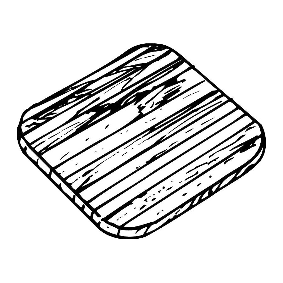 Cutting Board - 12-7/8" L x 10-1/8" W x 1" Thk - Hardwood