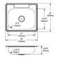 Dayton - 25" Kitchen Sink - Stainless Steel